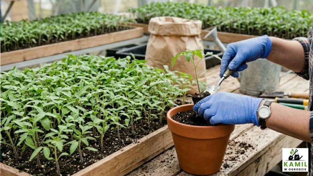 Pikowanie pomidorów | foto. Kamilwogrodzie.pl