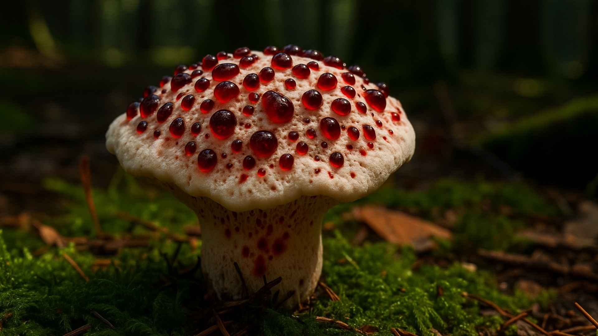 Kolczakówka piekąca (Hydnellum peckii) – rzadki i widowiskowy grzyb pod ochroną. Jak rozpoznać i gdzie szukać?