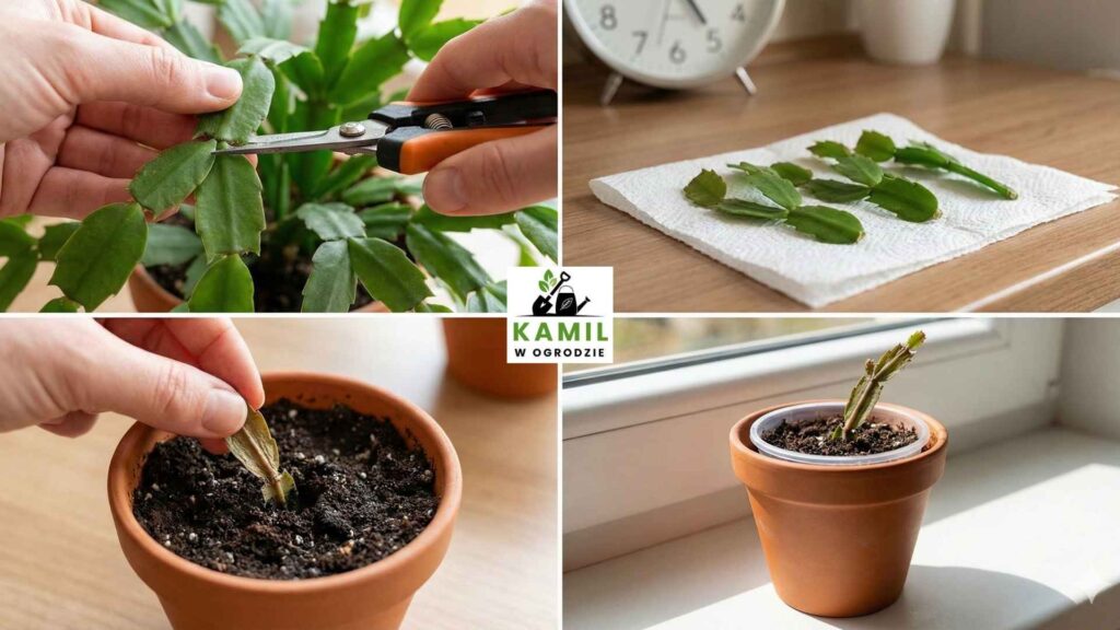 Szlumberga (Grudnik) Rozmnażanie — jak zrobić nową roślinę z jednego pędu? | foto. Kamil w Ogrodzie