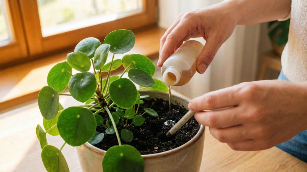 Nawożenie pieniążka | foto. Kamil w Ogrodzie