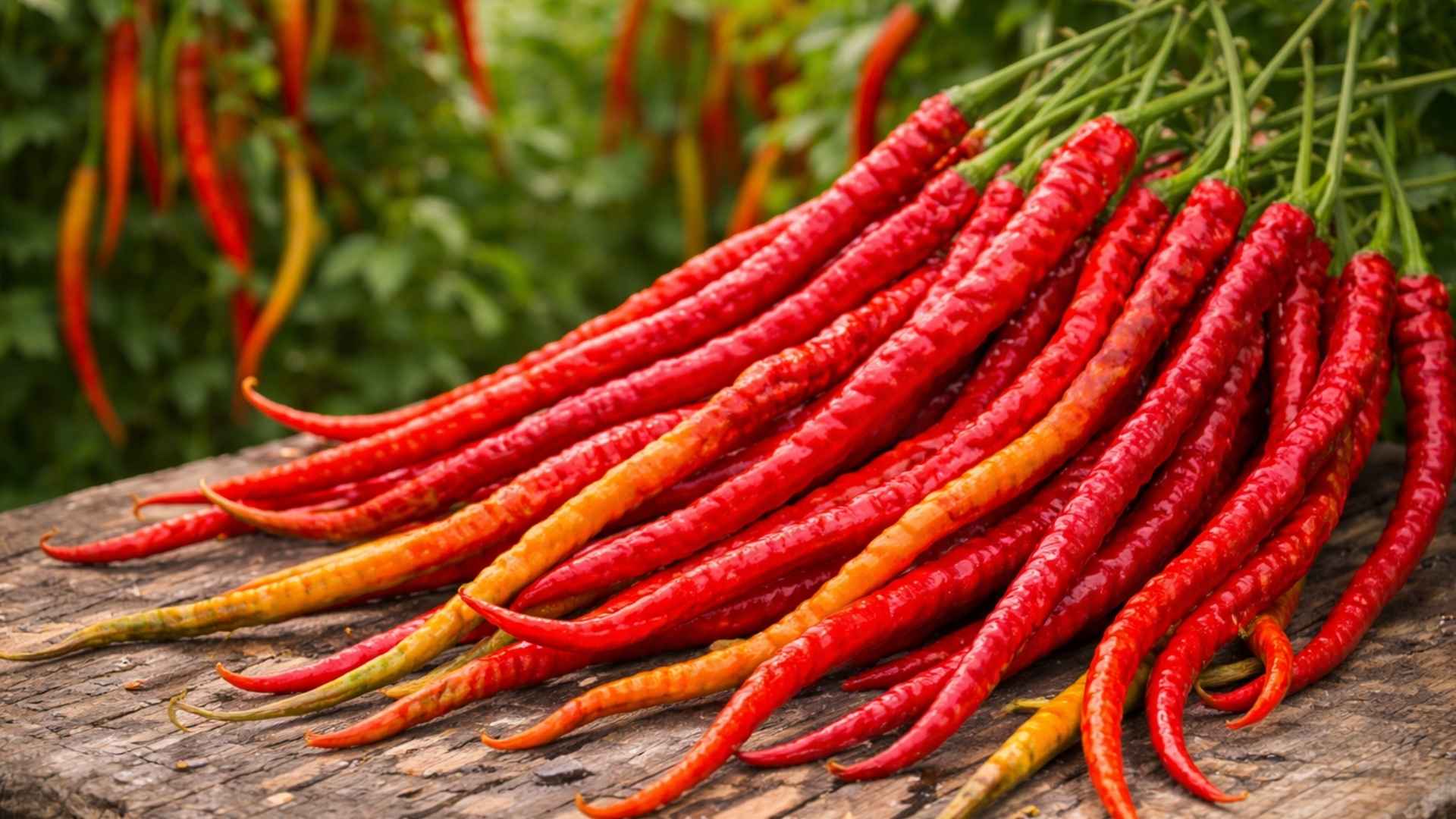 Ostra papryka Thunder Mountain Longhorn – długie, skręcone strąki o łagodnej ostrości | foto. Kamil w Ogrodzie