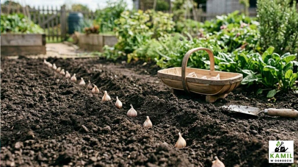 Wysadzanie czosnku w ogrodzie | foto. Kamilwogrodzie.pl