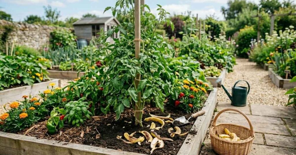 Obierk z bananów jako nawóz w ogrodzie | foto. Kamil w Ogrodzie