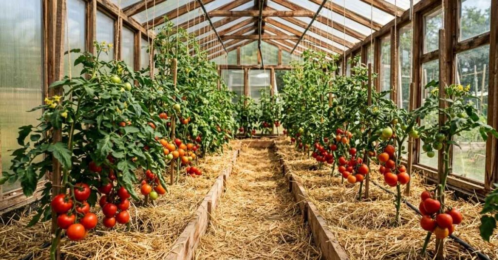 Ściółkowanie pomidorów słomą – permakultura bez mitów i przesady | foto. Kamil w Ogrodzie