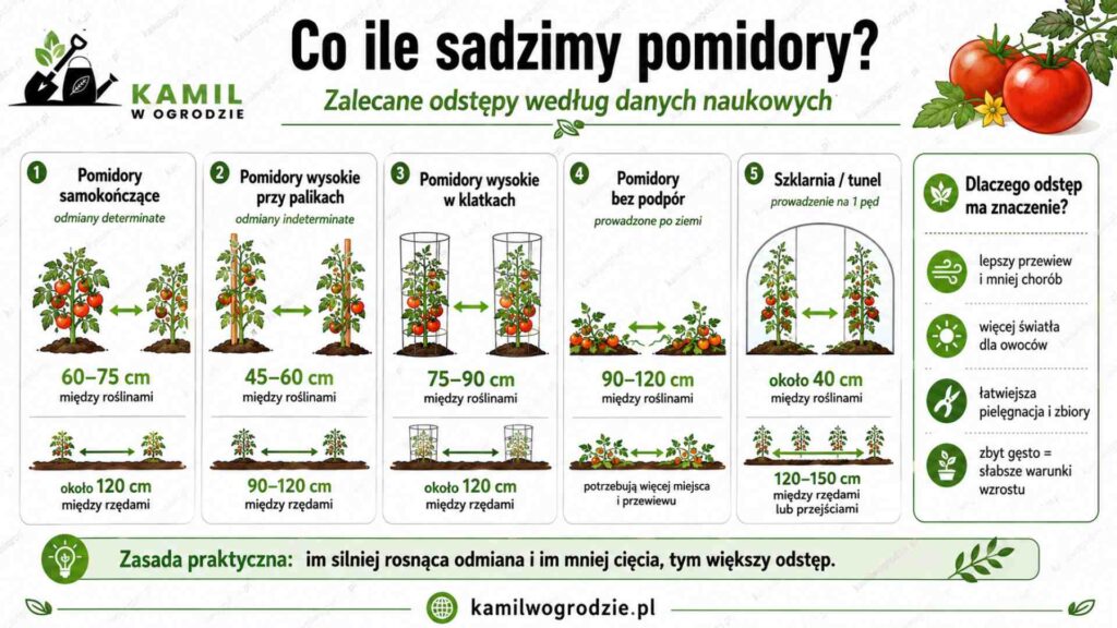 Co ile sadzimy pomidory - infografika | foto. Kamil w Ogrodzie
